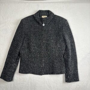 VTG Cache Wool Blend Long Sleeve Grey Full Zip Jacket Women's‎ Size 12